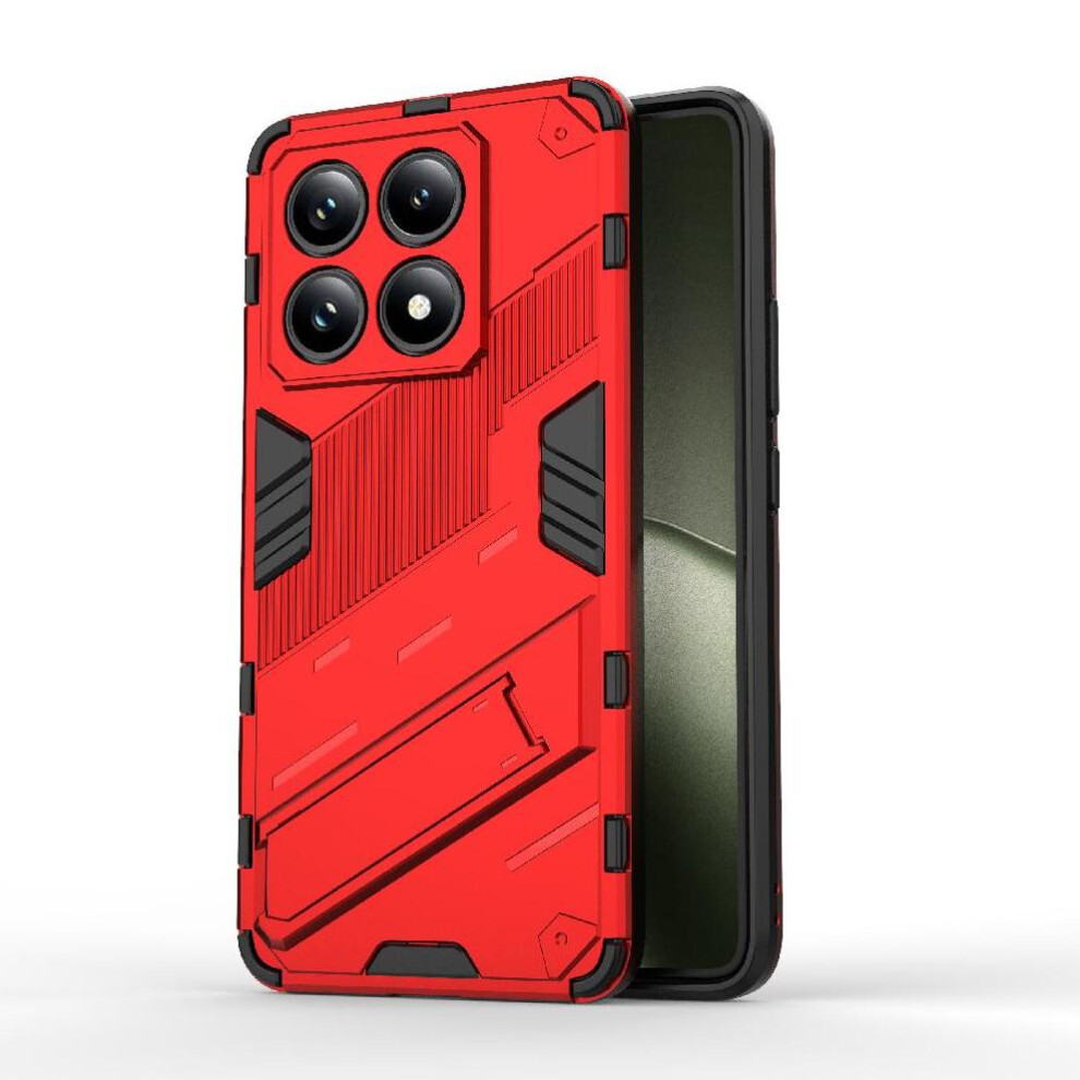 (Red) Case For Xiaomi 14T Pro Kickstand Protective Cover Rugged Military Red 764563467891