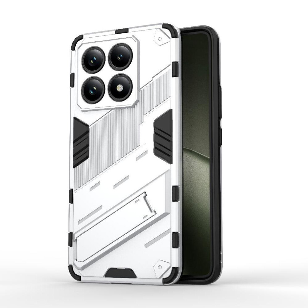 (Silver) Case For Xiaomi 14T Rugged Military Protective Cover Kickstand Silver 764563468010