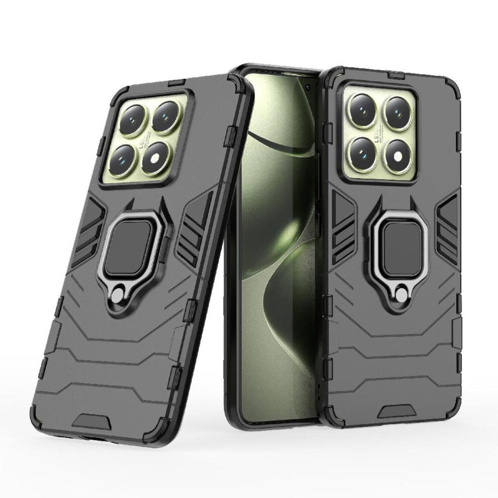 (Black) Case For Xiaomi 14T Shockproof Cover Kickstand 360Rotating Ring Military Drop Protection Black 764563468171
