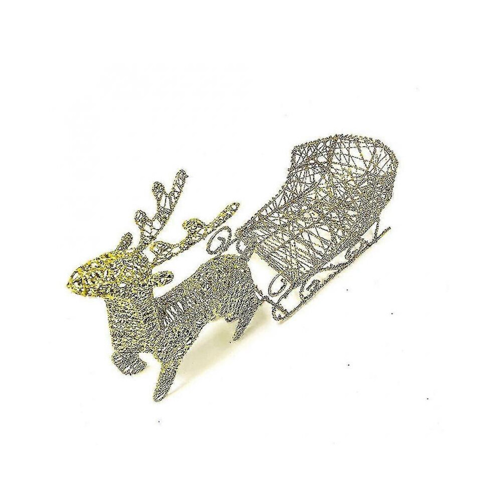 Christmas Deer Cart Wrought Iron Sleigh Cart