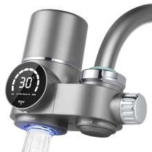 (filtre de robinet) Water Filter Tap, Water Filter System with LED Display, Includes 1 Cartridge, 8 Filter Layers, Removes Impurities,
