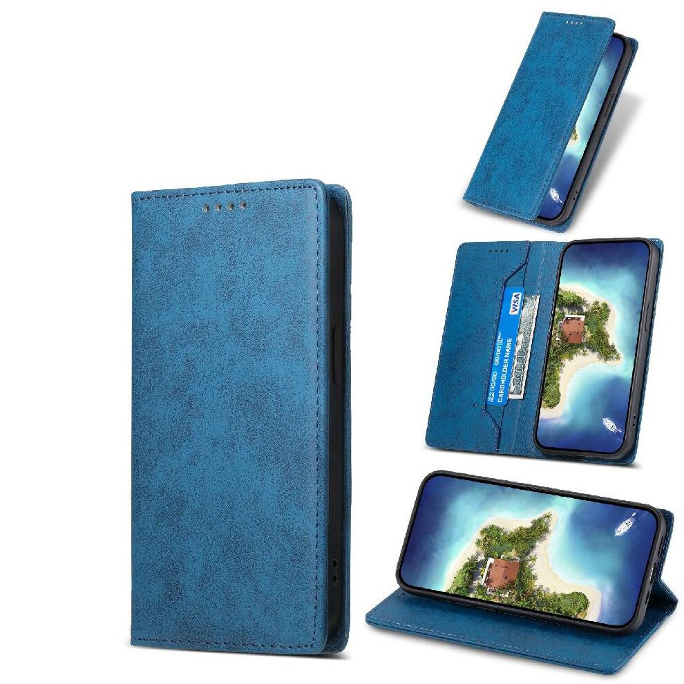 (Blue) Flip Case For Xiaomi 14T 5G Kickstand Card Slot Tpu Shockproof Business Casual Blue 764563469499