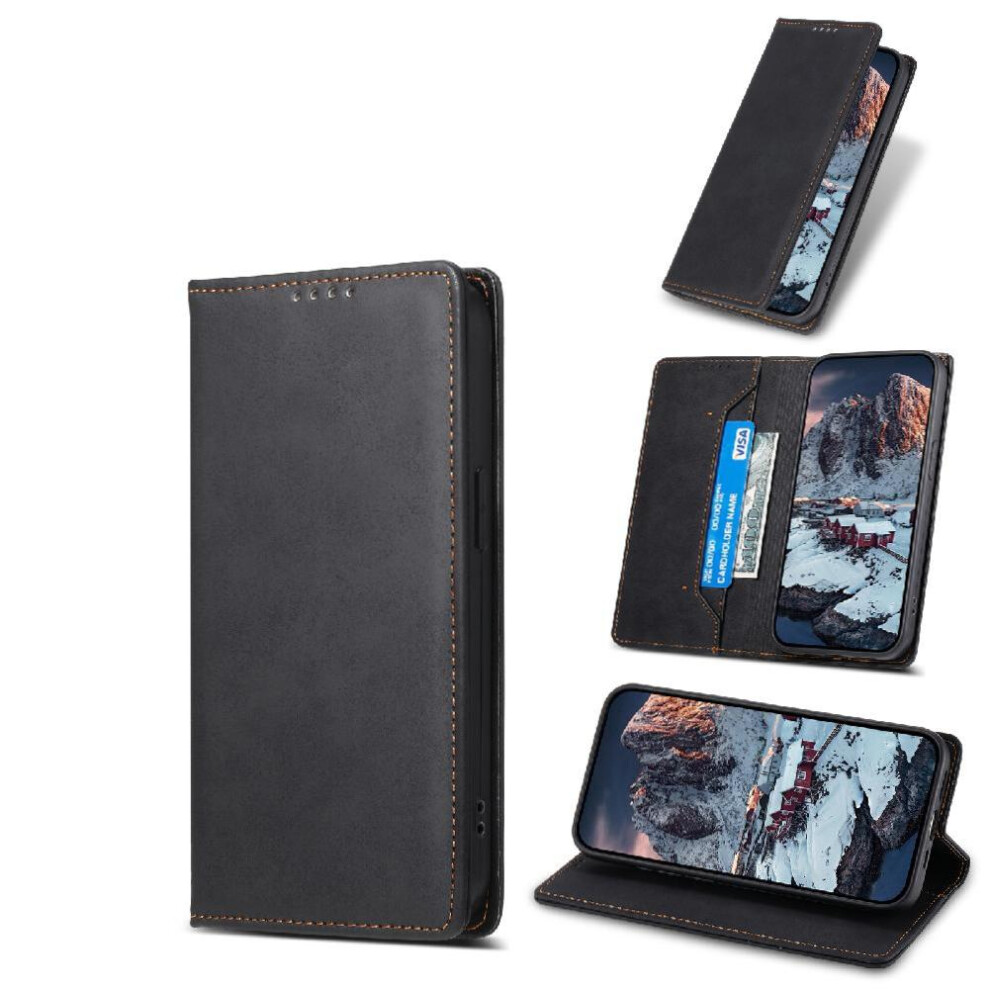 (Black) Flip Case For Xiaomi 14T 5G Kickstand Card Slot Tpu Shockproof Business Casual Black 764563469529
