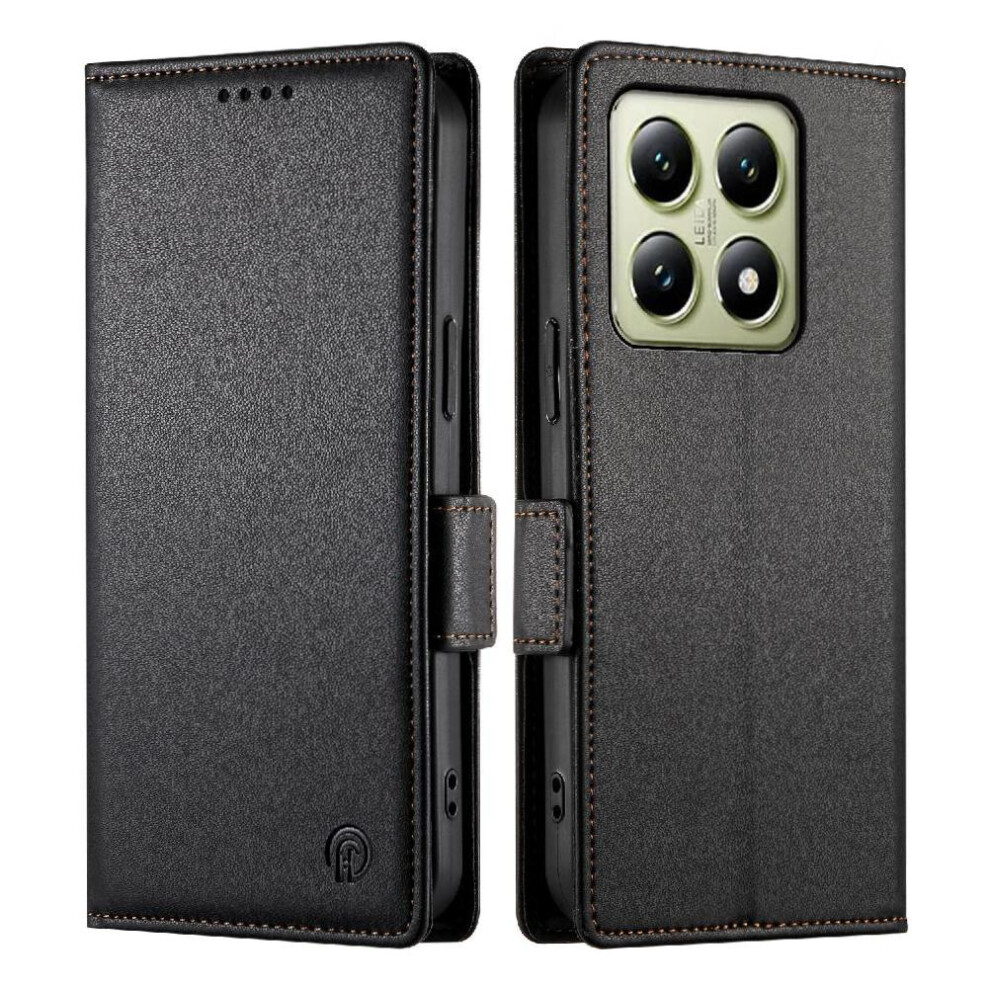 (Black) Flip Case For Xiaomi 14T Card Slots Flip Daily Use Business Wallet Black 764563469970