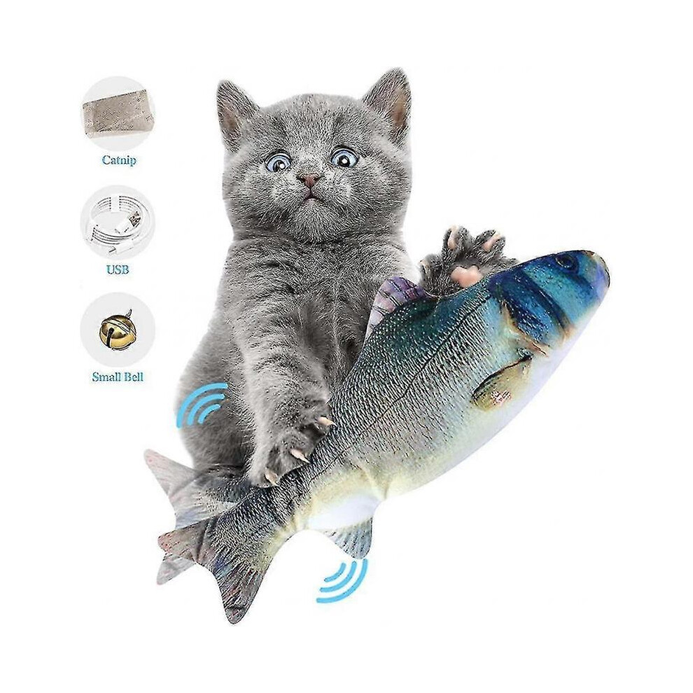 Electric Moving Cat Kicker Fish Toy, Realistic Flopping Fish, Wiggle Fish Catnip Toys