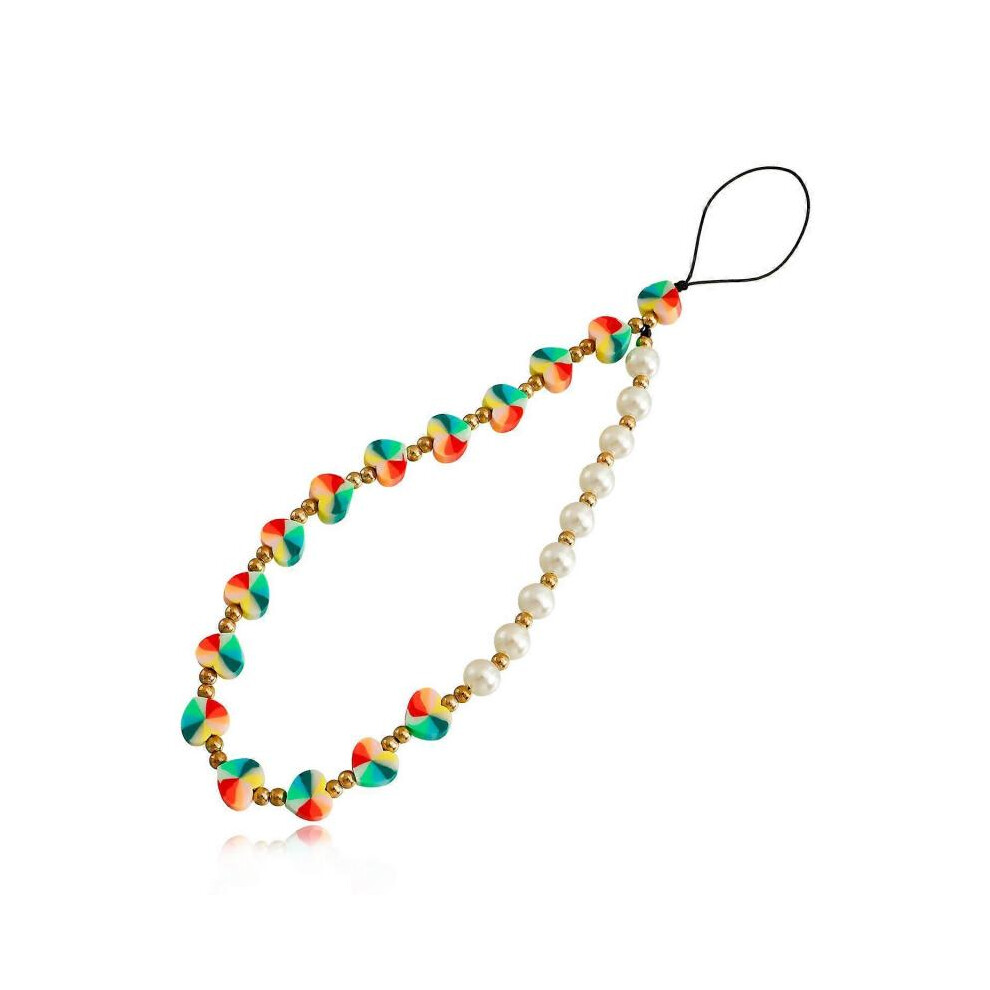 Mobile Phone Charms String Colourful Key Chain for Women Girls