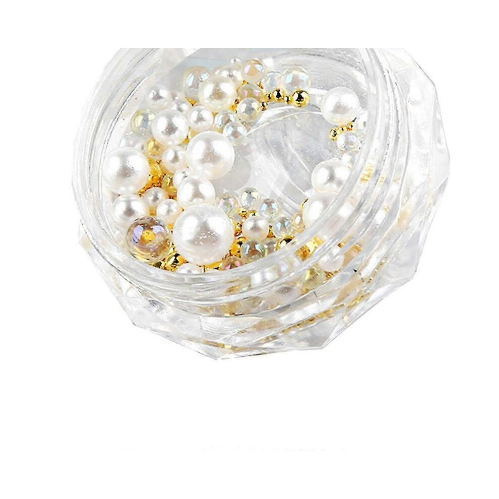 Nail Art Pearl Semi Round Imitation Pearl 3d Decal Design Glitter Decoration Design Diy Nail Art Decoration Accessories