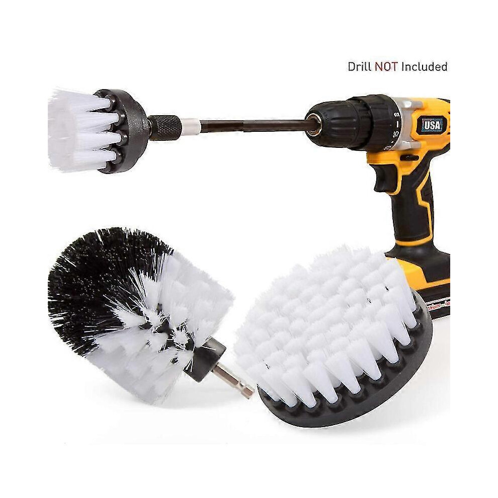 4pcs Drill Brush Power Scrubber Cleaning Brush Extended Long Attachment Set All Purpose Drill Scrub Brushes Kits