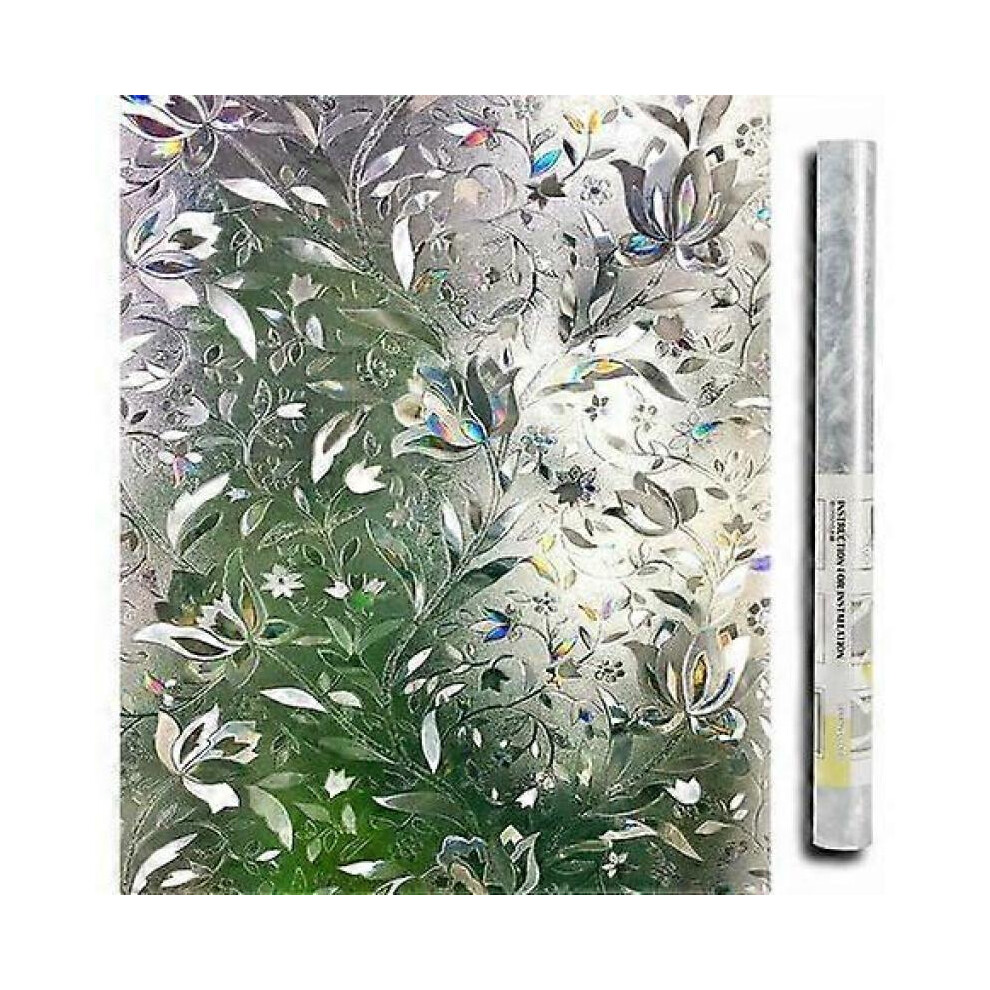 Window Film Static Cling Film Privacy Protection UV Protection Decorative Privacy Window Film Blackout Glass and Tulips for Glass