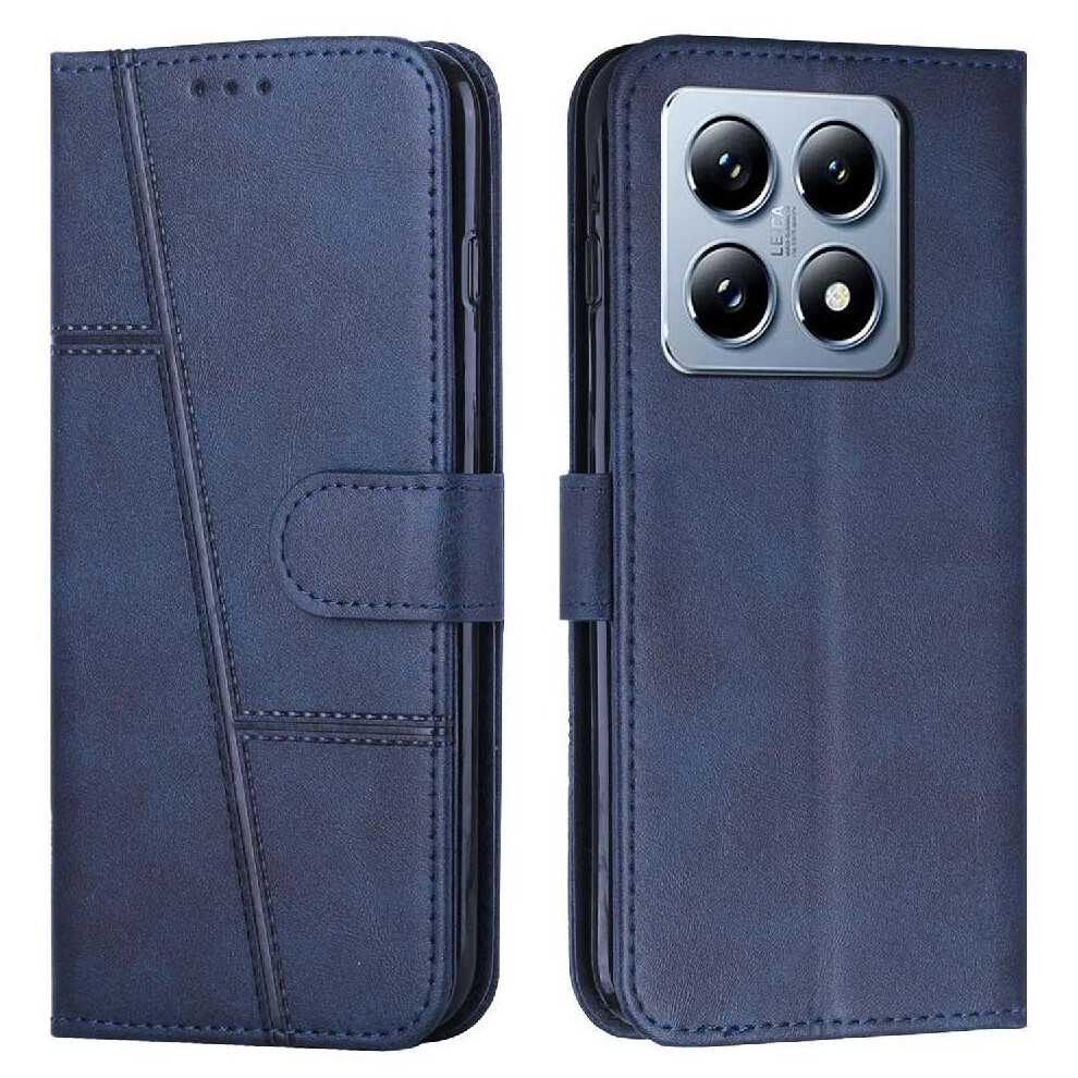 (Blue) Flip Case For Xiaomi 14T Full Protection Kickstand Side Buckle Pu Leather Card Insertion Blue 764563470792