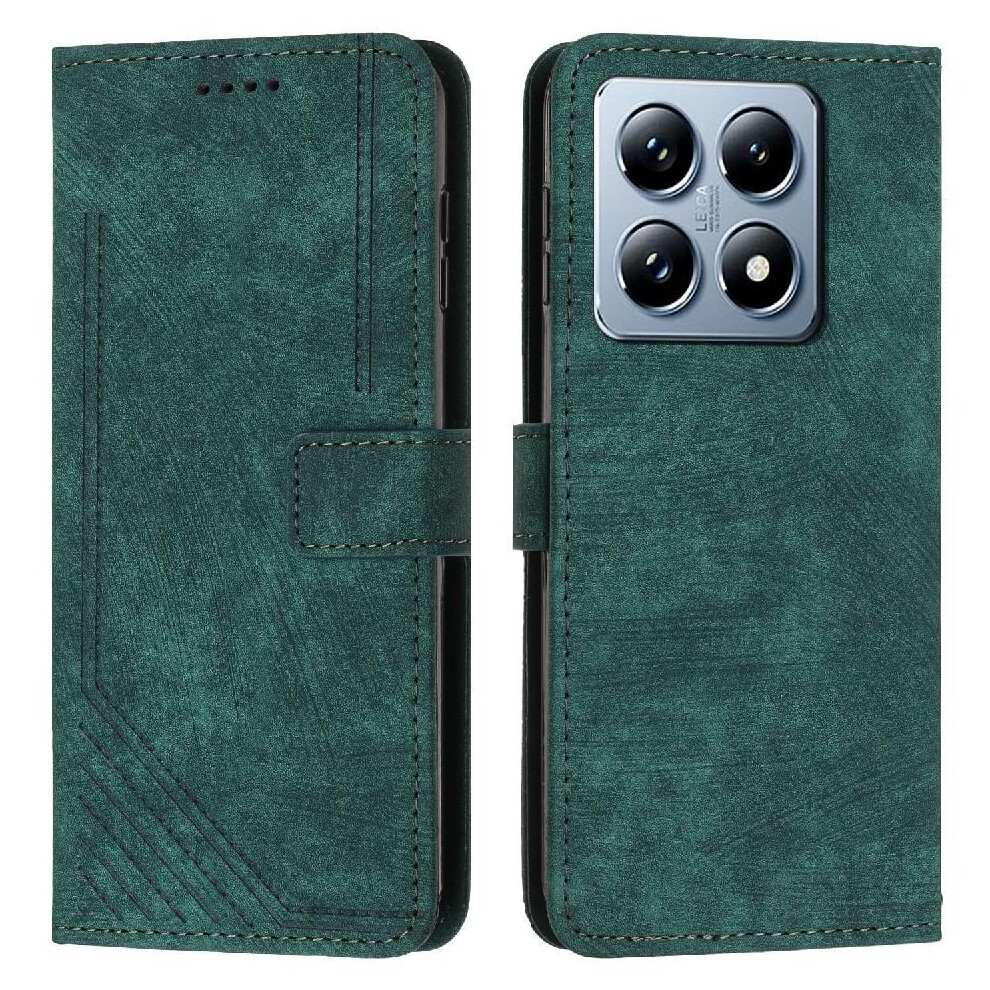 (Green) Flip Case For Xiaomi 14T Wallet Kickstand Card Insertion Pu Leather Green 764563471133
