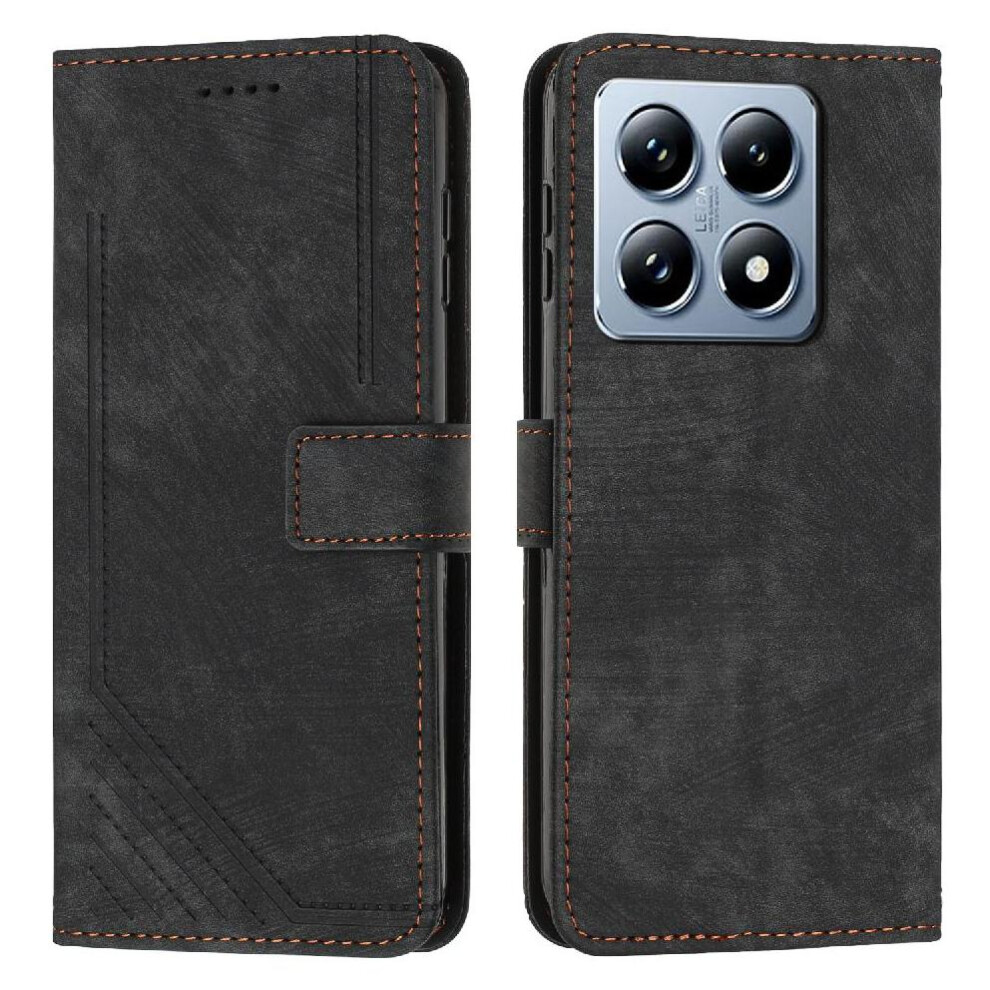 (Black) Flip Case For Xiaomi 14T Wallet Kickstand Card Insertion Pu Leather Black 764563471157