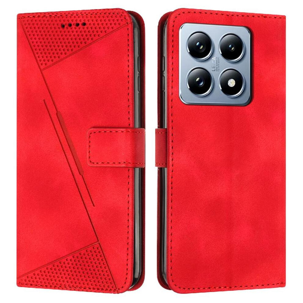 (Red) Flip Case For Xiaomi 14T Pu Leather Kickstand Card Insertion Wallet Red 764563471041