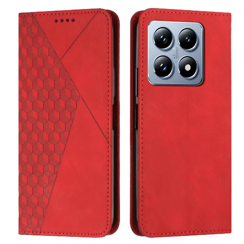 (Red) Flip Case For Xiaomi 14T Pu Leather Card Insertion Wallet Kickstand Red 764563471232