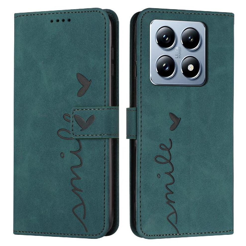 (Green) Flip Case For Xiaomi 14T Card Insertion Kickstand Love Wallet Pu Leather Side Buckle Green 764563471379