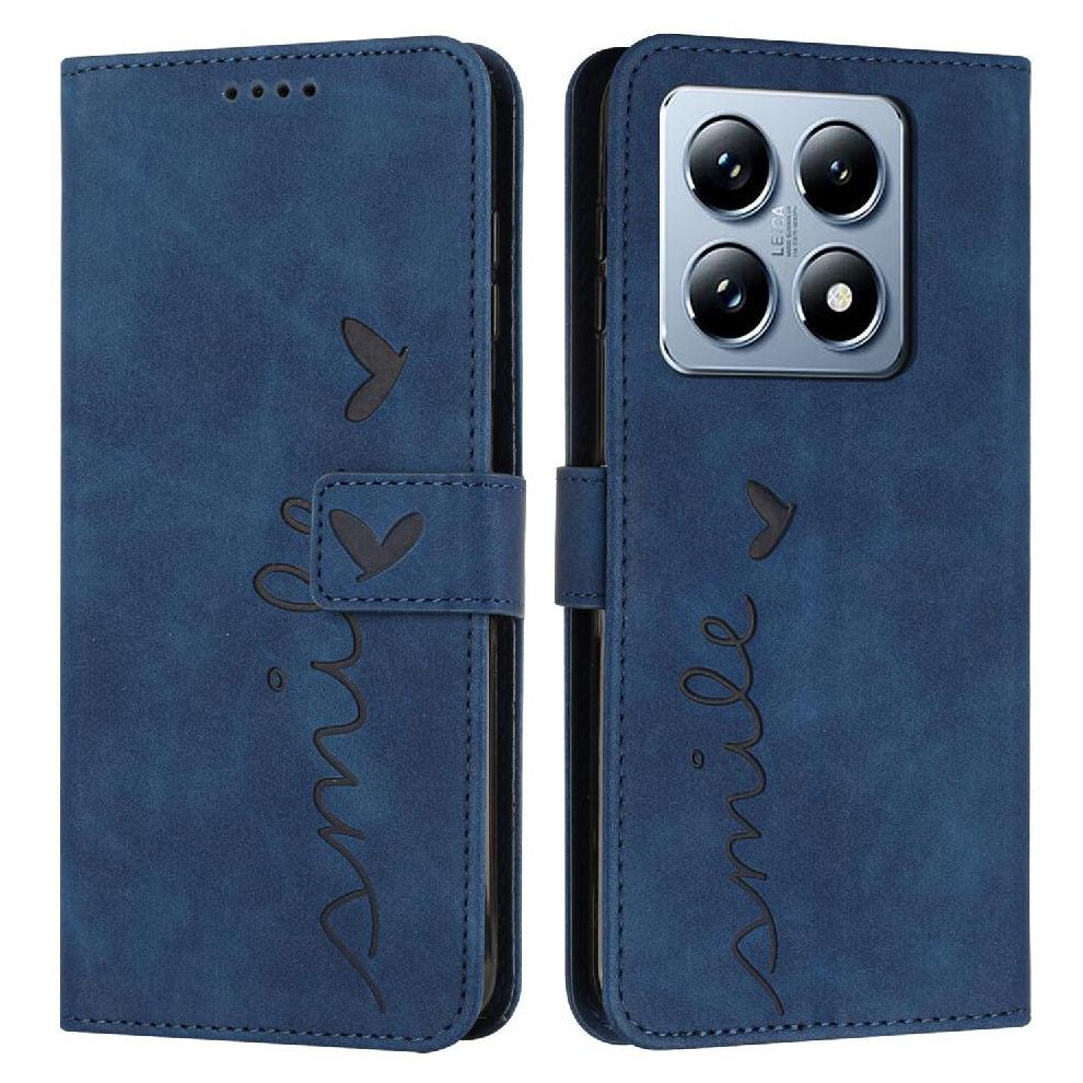 (Blue) Flip Case For Xiaomi 14T Card Insertion Kickstand Love Wallet Pu Leather Side Buckle Blue 764563471355