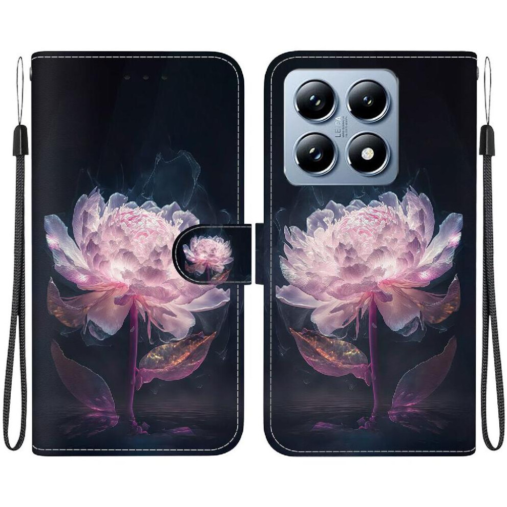 (C1 ) Flip Case For Xiaomi 14T Pro Pu Leather Butterfly Flower Painted Magnetic Closure Card Slots Wallet 764563471867