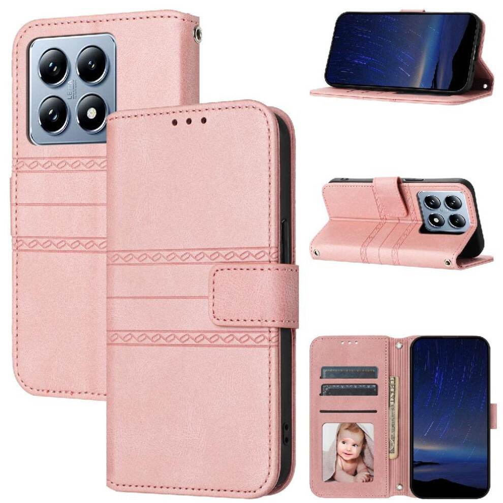(Pink) Flip Case For Xiaomi 14T Shockproof Protective Magnetic Closure Kickstand Wallet Case Pu Leather Pink 764563472604