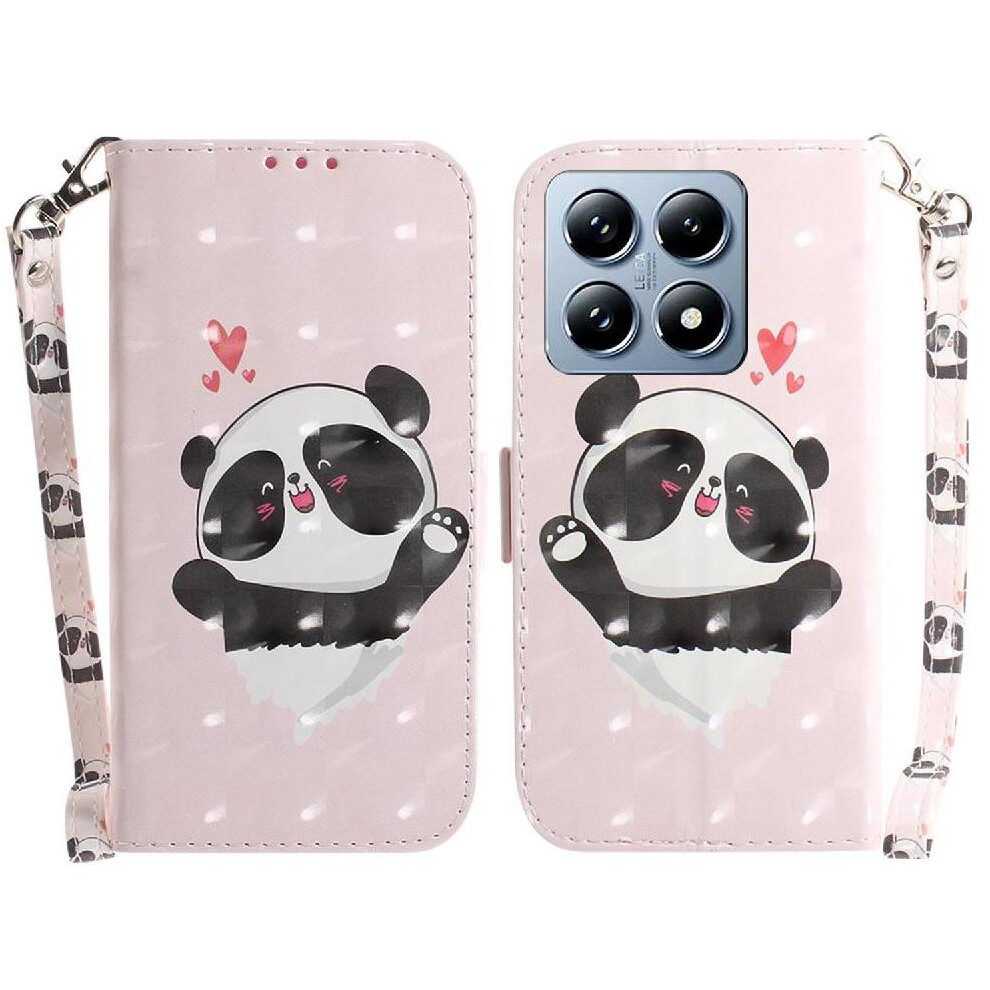 (C7 ) 3D Painted Protective Case For Xiaomi 14T Magnetic Closure Lanyard Card Slots Wallet Pu Leather 764563473328
