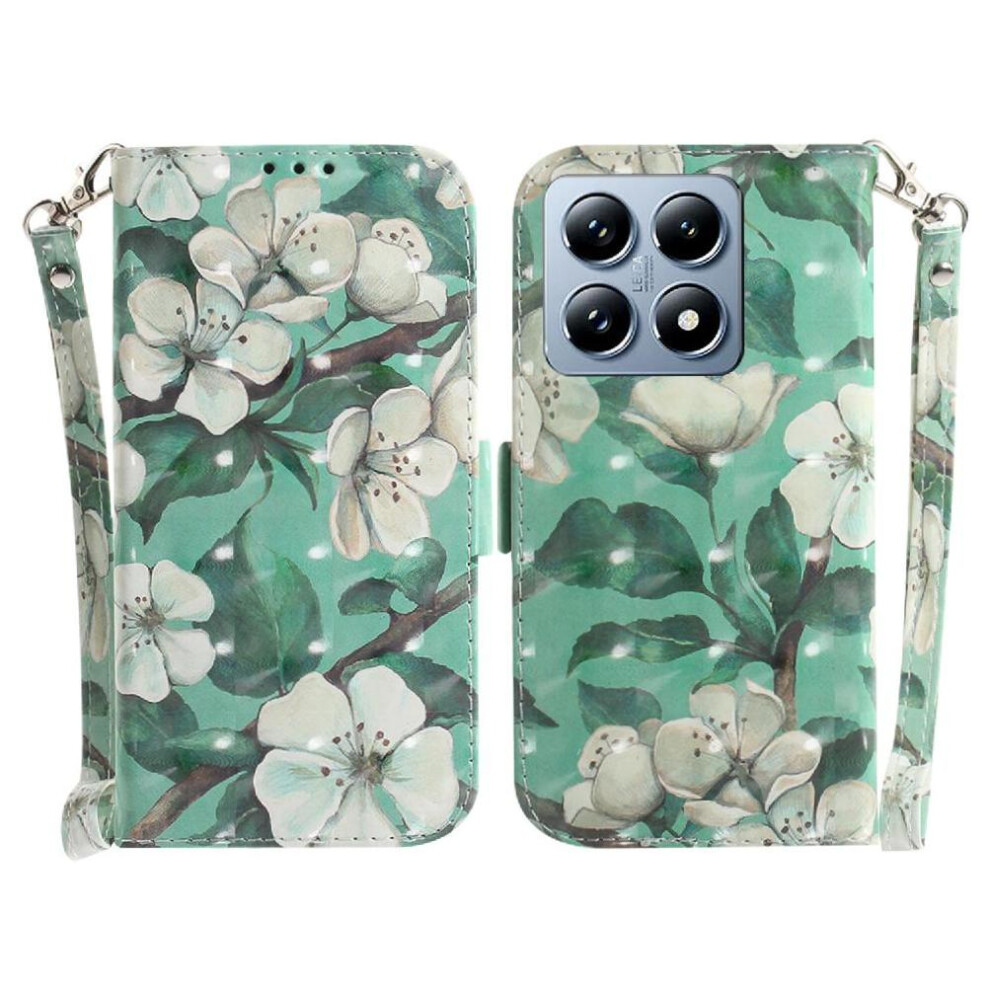 (C11 ) 3D Painted Protective Case For Xiaomi 14T Magnetic Closure Lanyard Card Slots Wallet Pu Leather 764563473366