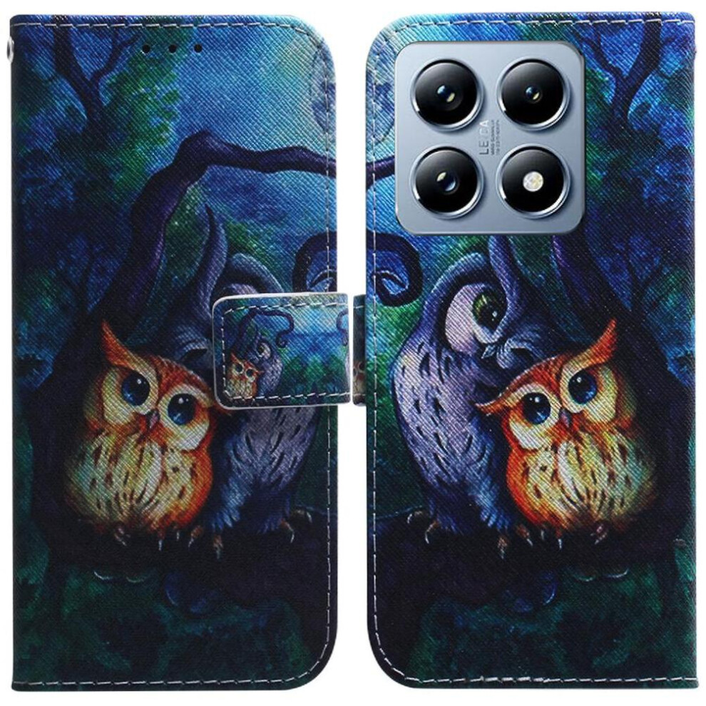 (C2) Flip Case For Xiaomi 14T Pro Magnetic Closure Wallet Painted Pu Leather Card Slots 764563473397