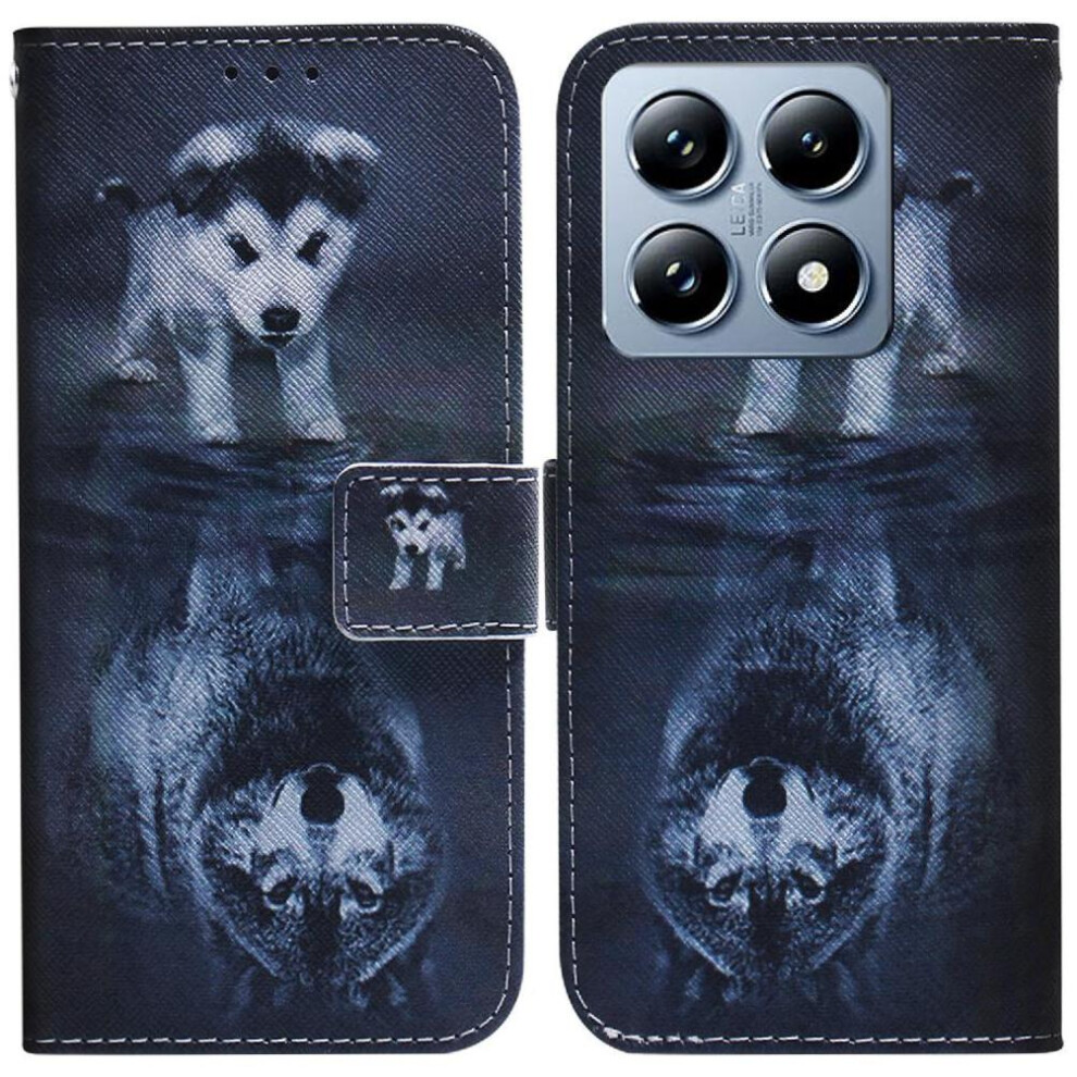 (C7 ) Flip Case For Xiaomi 14T Pro Magnetic Closure Wallet Painted Pu Leather Card Slots 764563473441