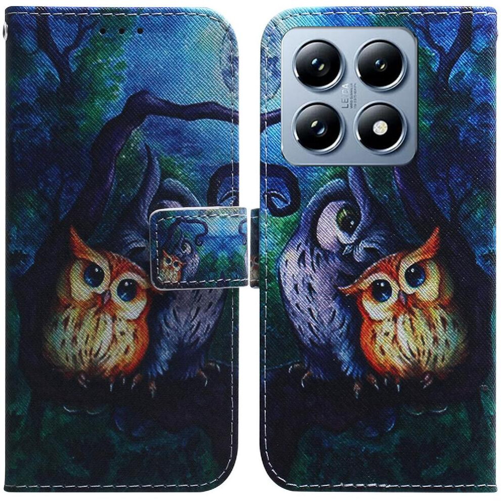 (C2) Flip Case For Xiaomi 14T Painted Pu Leather Wallet Magnetic Closure Card Slots 764563473489