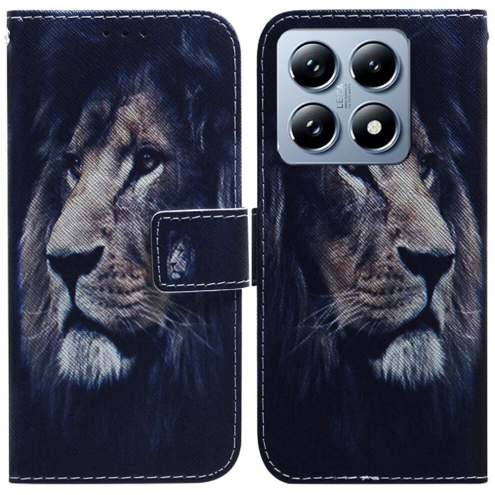 (C6) Flip Case For Xiaomi 14T Painted Pu Leather Wallet Magnetic Closure Card Slots 764563473526