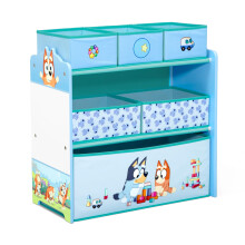 Delta Children - Bluey Design & Store Organizador de armazenamento de brinquedos com 6 compartimentos - Greenguard Gold Certified Blue
