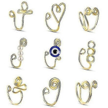 12pcs U Shaped Fake Nose Ring Hoop Fake Piercing Hoop Septum Rings