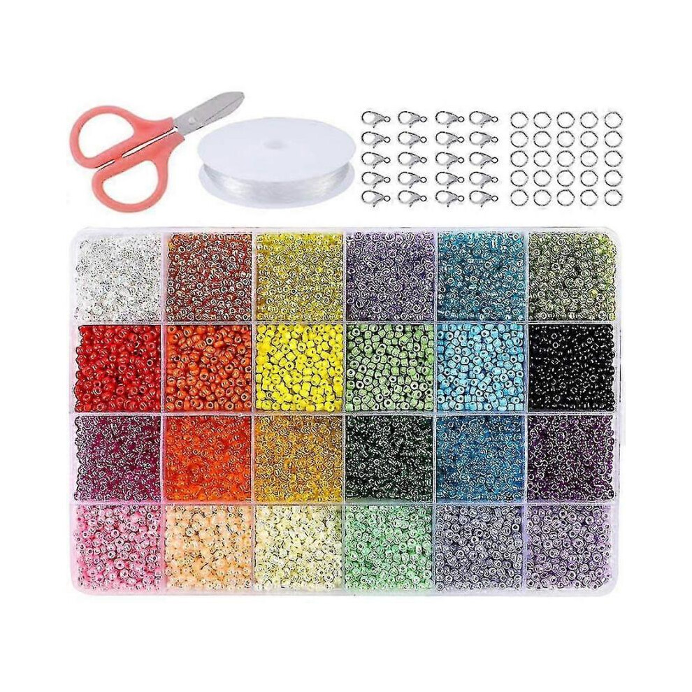 Bead kit with glass beads, alphabet beads for bracelets, jewellery and craft accessories