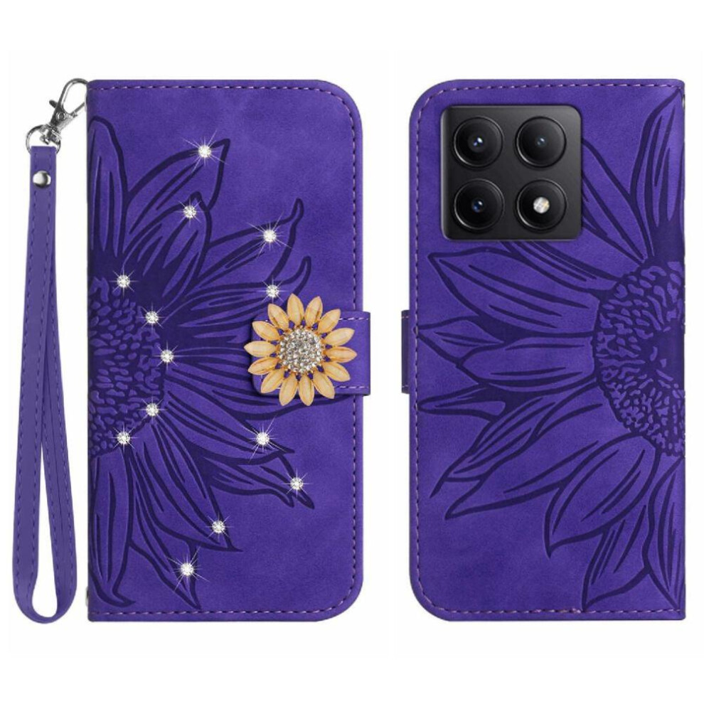 ( Violet) Case For Xiaomi 14T Pro Pu Leather Flip Cover Card Holder Flip Wallet Credit Card Shockproof Tpu Shell Dark 764563474271
