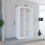 (100CM, WHITE ) LEXUS Gold Sliding Door Wardrobe 2