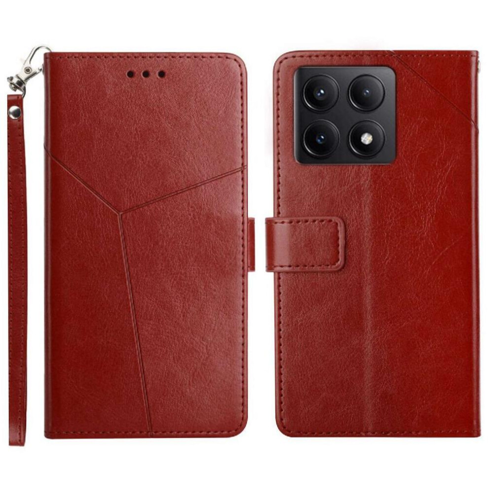 (Brown) Case For Xiaomi 14T Pro Kickstand-Durable Shockproof Tpu Shell Leather Wallet Flip Cover Book Folding Brown 764563474820