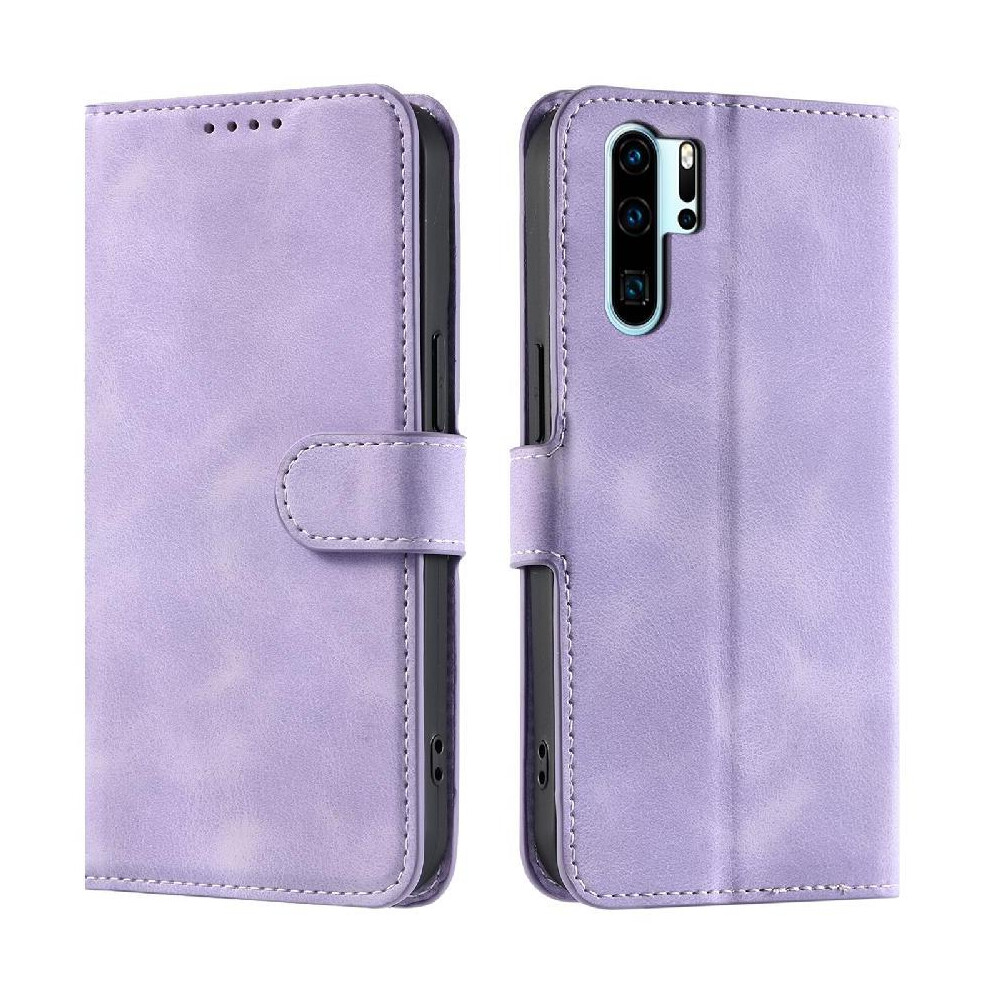 (Purple) Flip Case For Huawei P30 Pro Pu Leather Wallet Card Slots Wrist Strap Magnetic Kickstand Purple 764563476121
