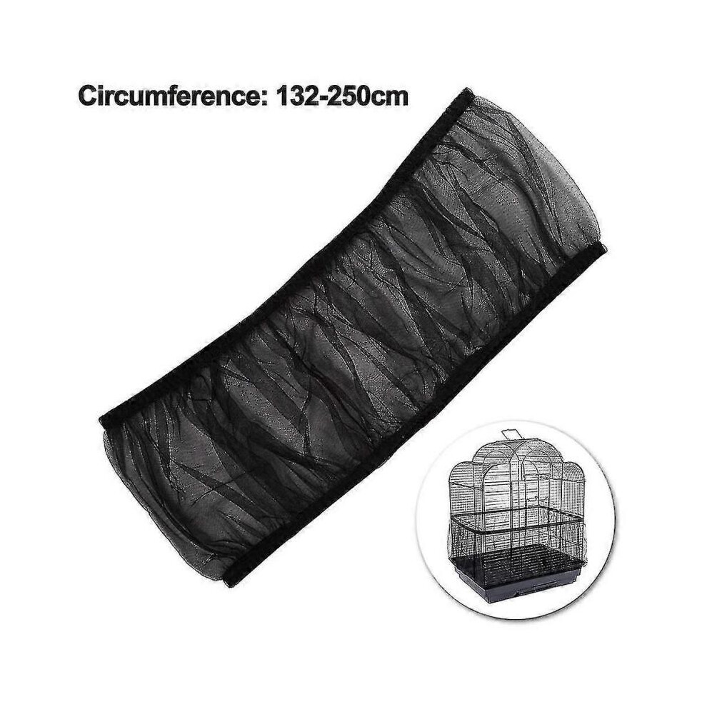 Universal Bird Cage Cover Seed Catcher Nylon Mesh Parrot Cage Skirt