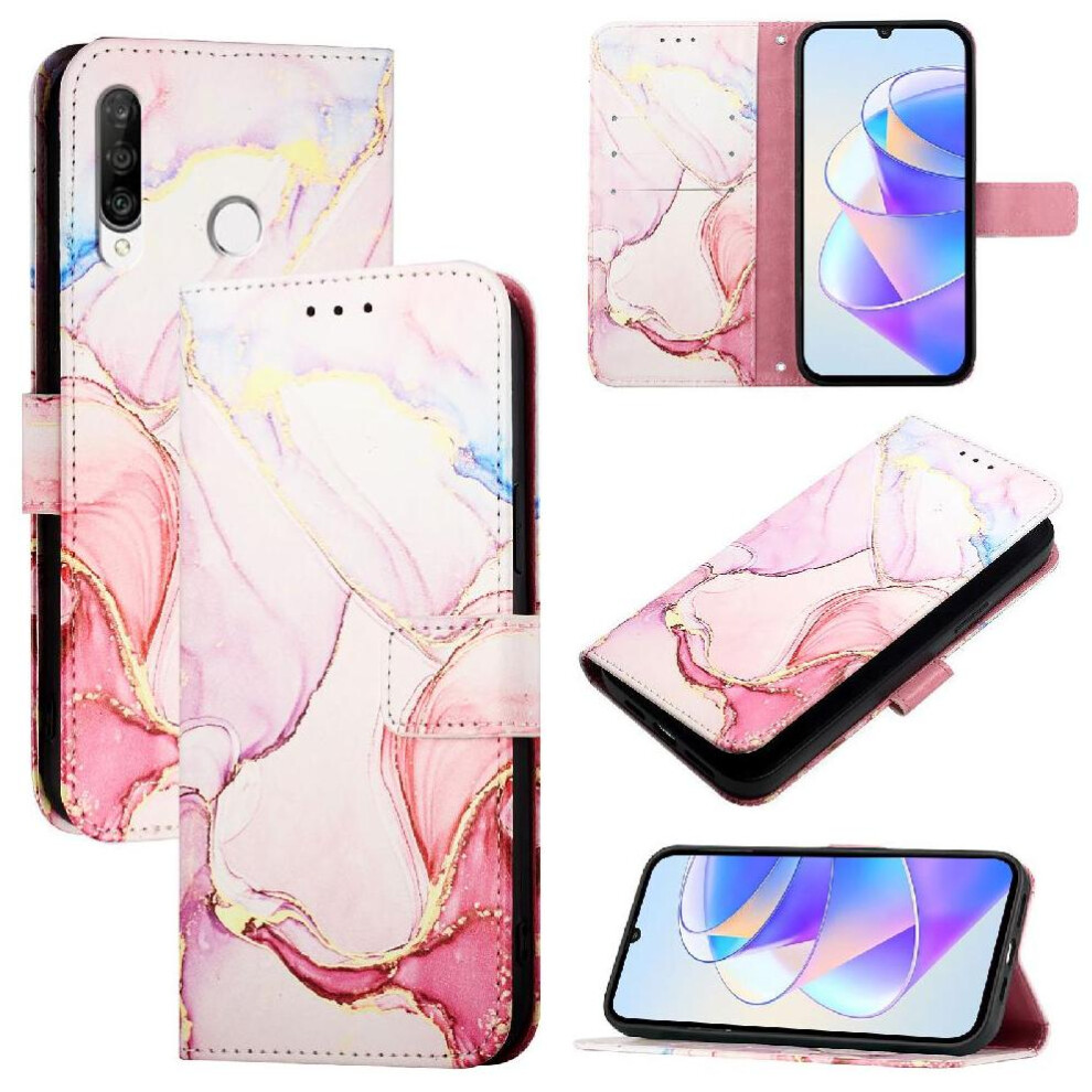 (Pink) Case For Huawei P30 Pro Pu Leather Kickstand Wallet Marble Pattern Pink 764563477364