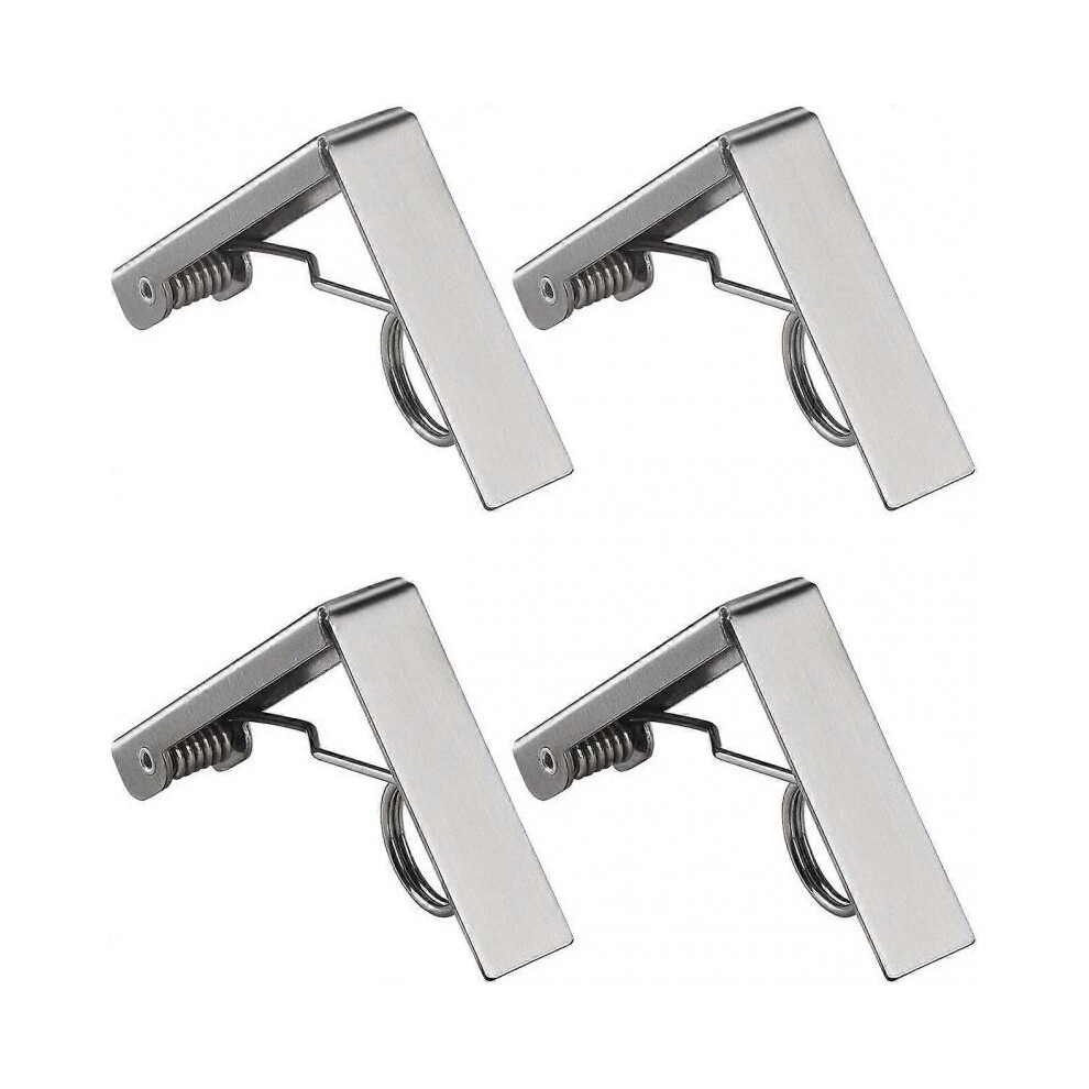 4 Pcs Tablecloth Clip, Stainless Steel Tablecloth Clip Spring-Loaded Tablecloth Clip for Restaurant Picnic Parties