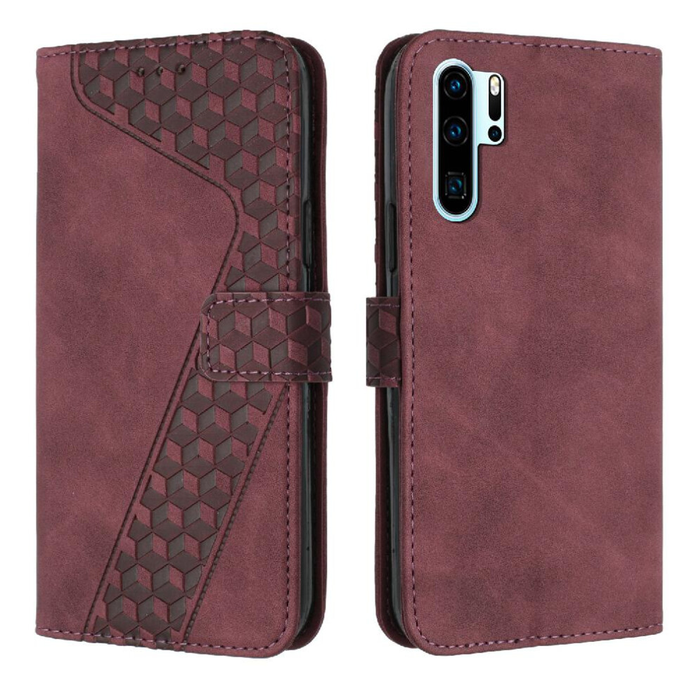 Photos - Case Phone For Huawei P30 Pro Flip Folio Card Slots Cover Magnetic Kickstand Wallet(Brown)