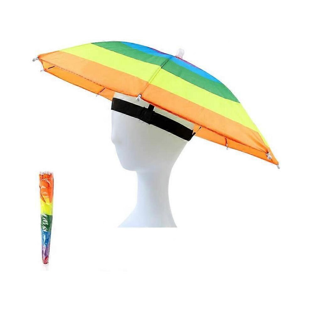 2pcs Funny Umbrella Hat Adult and Kids Folding Cap for Beach Fishing Golf Party Headwear