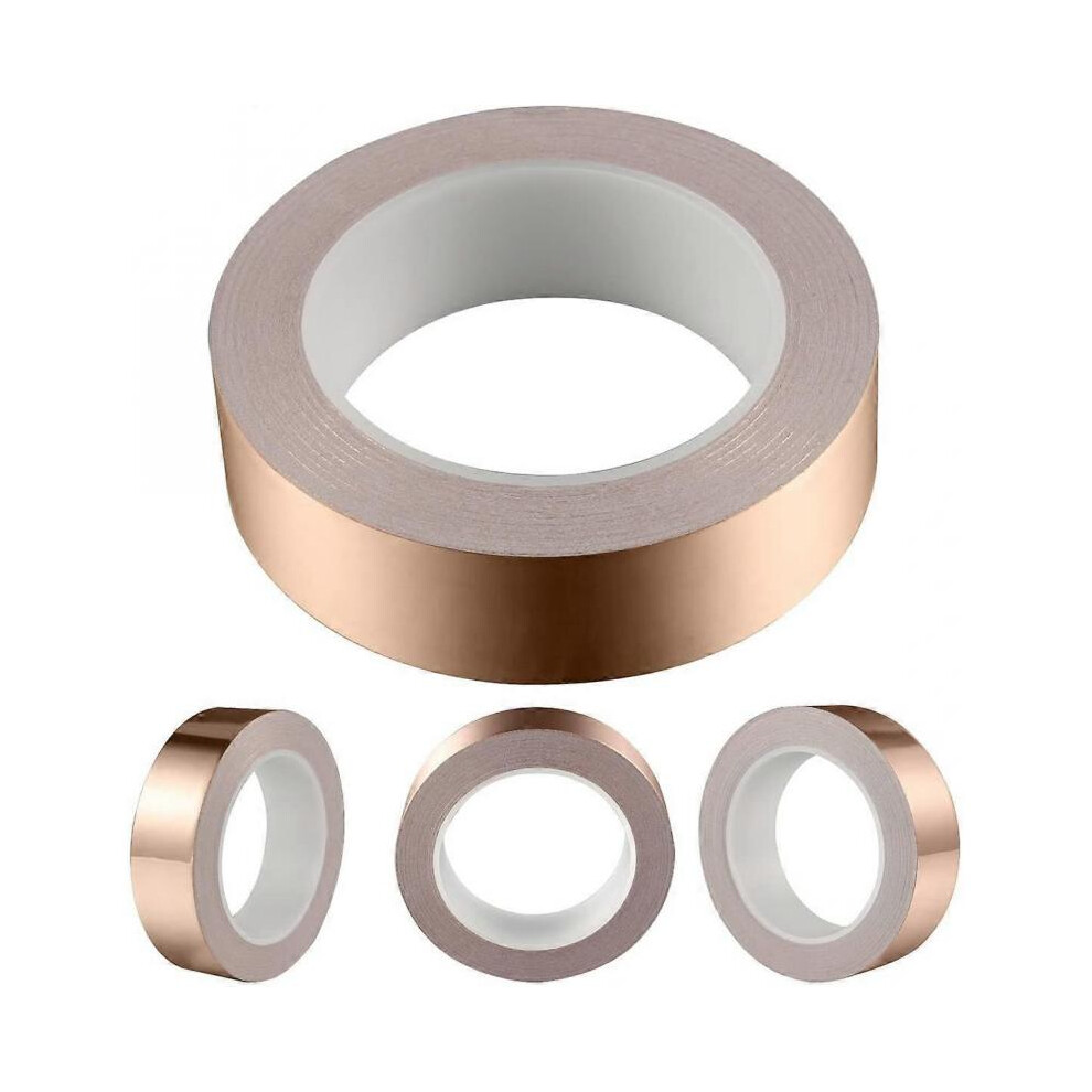 Copper Foil Tape With Conductive Adhesive 1.2Inch X 20M - Conductive Adhesive Emi Shielding For Stained Glass,Electrical Repairs (0.05Mm Thick) 5004229863878