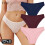 (Set 4, 3PCS) 3pcs Cotton Panties Soft Striped Underpants Sexy Solid Color Briefs 11