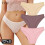 (Set 4, 3PCS) 3pcs Cotton Panties Soft Striped Underpants Sexy Solid Color Briefs 16
