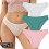 (Set 4, 3PCS) 3pcs Cotton Panties Soft Striped Underpants Sexy Solid Color Briefs 12