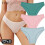 (Set 4, 3PCS) 3pcs Cotton Panties Soft Striped Underpants Sexy Solid Color Briefs 8