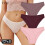 (Set 4, 3PCS) 3pcs Cotton Panties Soft Striped Underpants Sexy Solid Color Briefs 9