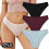 (Set 4, 3PCS) 3pcs Cotton Panties Soft Striped Underpants Sexy Solid Color Briefs 13