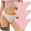 (Set 4, 3PCS) 3pcs Cotton Panties Soft Striped Underpants Sexy Solid Color Briefs 18