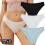 (Set 4, 3PCS) 3pcs Cotton Panties Soft Striped Underpants Sexy Solid Color Briefs 10