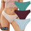 (Set 4, 3PCS) 3pcs Cotton Panties Soft Striped Underpants Sexy Solid Color Briefs 14